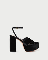 Loeffler Randall Women / Loretta Black Velvet Platform Sandal