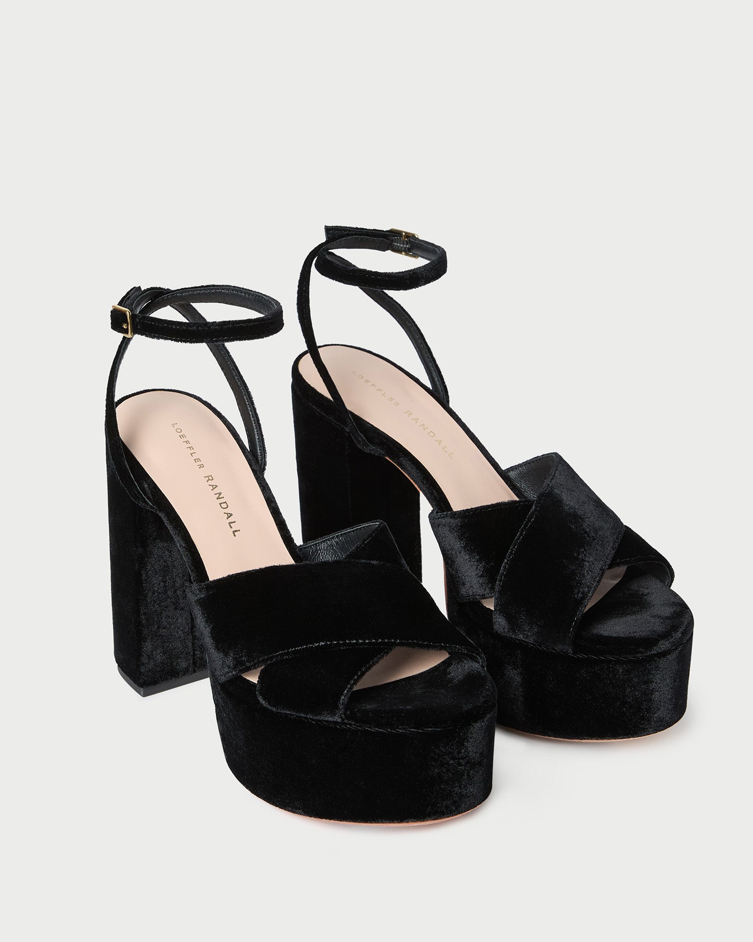 Loeffler Randall Women / Loretta Black Velvet Platform Sandal