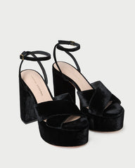 Loeffler Randall Women / Loretta Black Velvet Platform Sandal