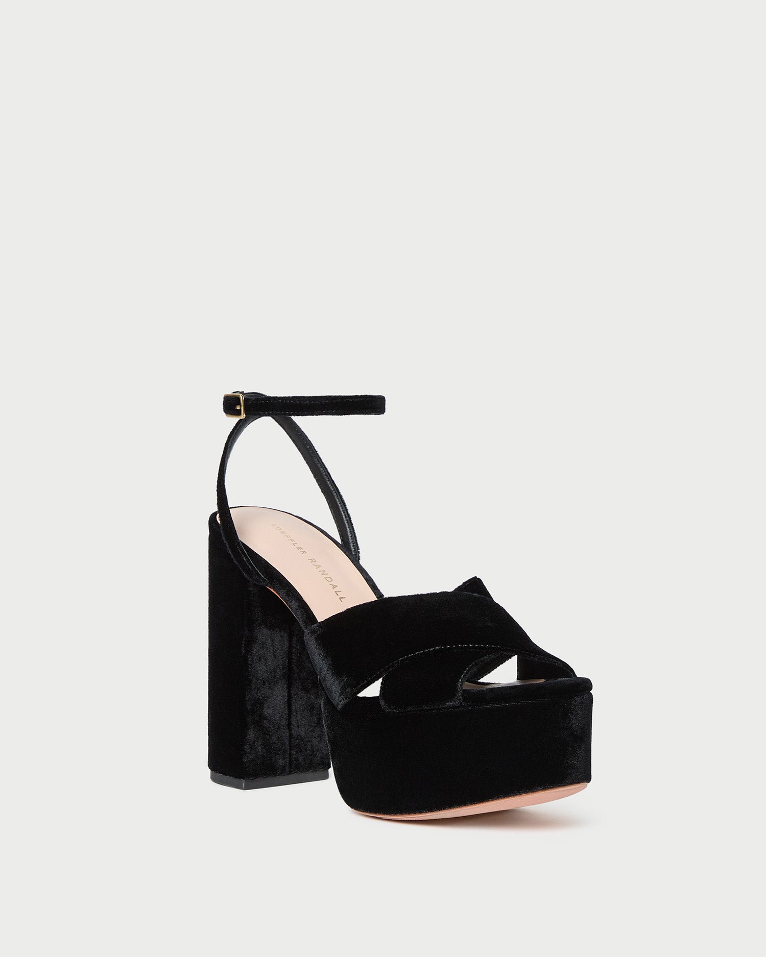 Loeffler Randall Women / Loretta Black Velvet Platform Sandal