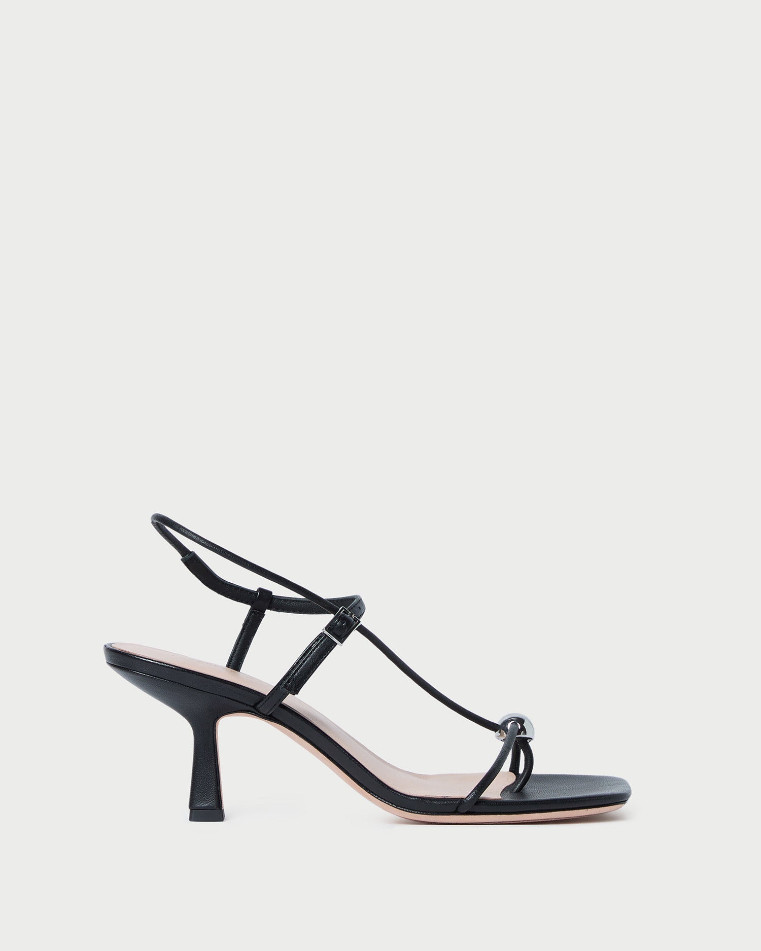 Loeffler Randall Women / Triana Black Leather Mid-Heel Sandal