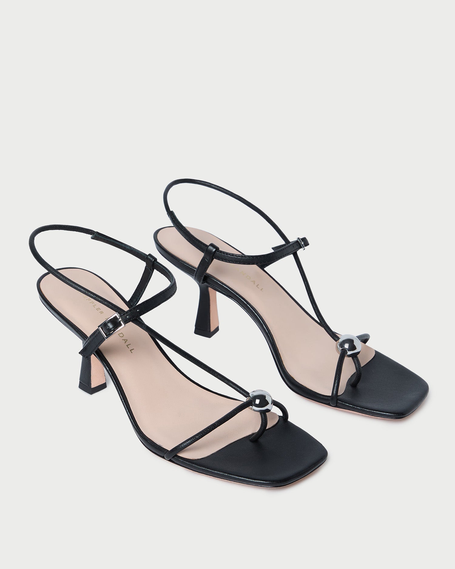 Loeffler Randall Women / Triana Black Leather Mid-Heel Sandal