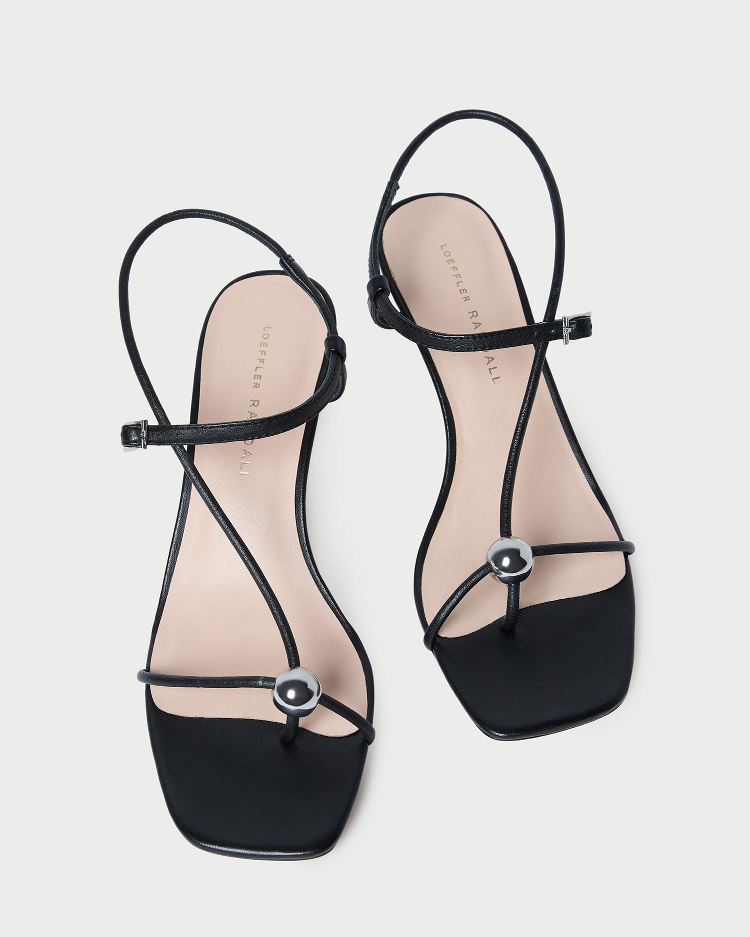 Loeffler Randall Women / Triana Black Leather Mid-Heel Sandal