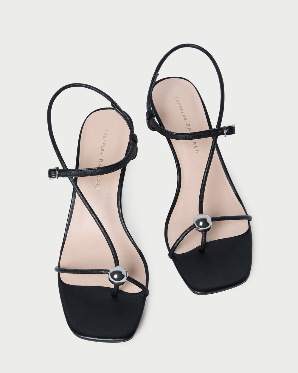 Loeffler Randall Women / Triana Black Leather Mid-Heel Sandal