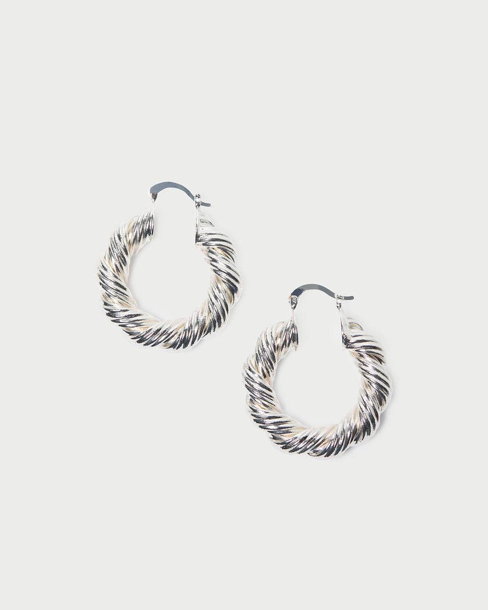 Loeffler Randall Women / Atticus Silver Twisted Hoop Earrings