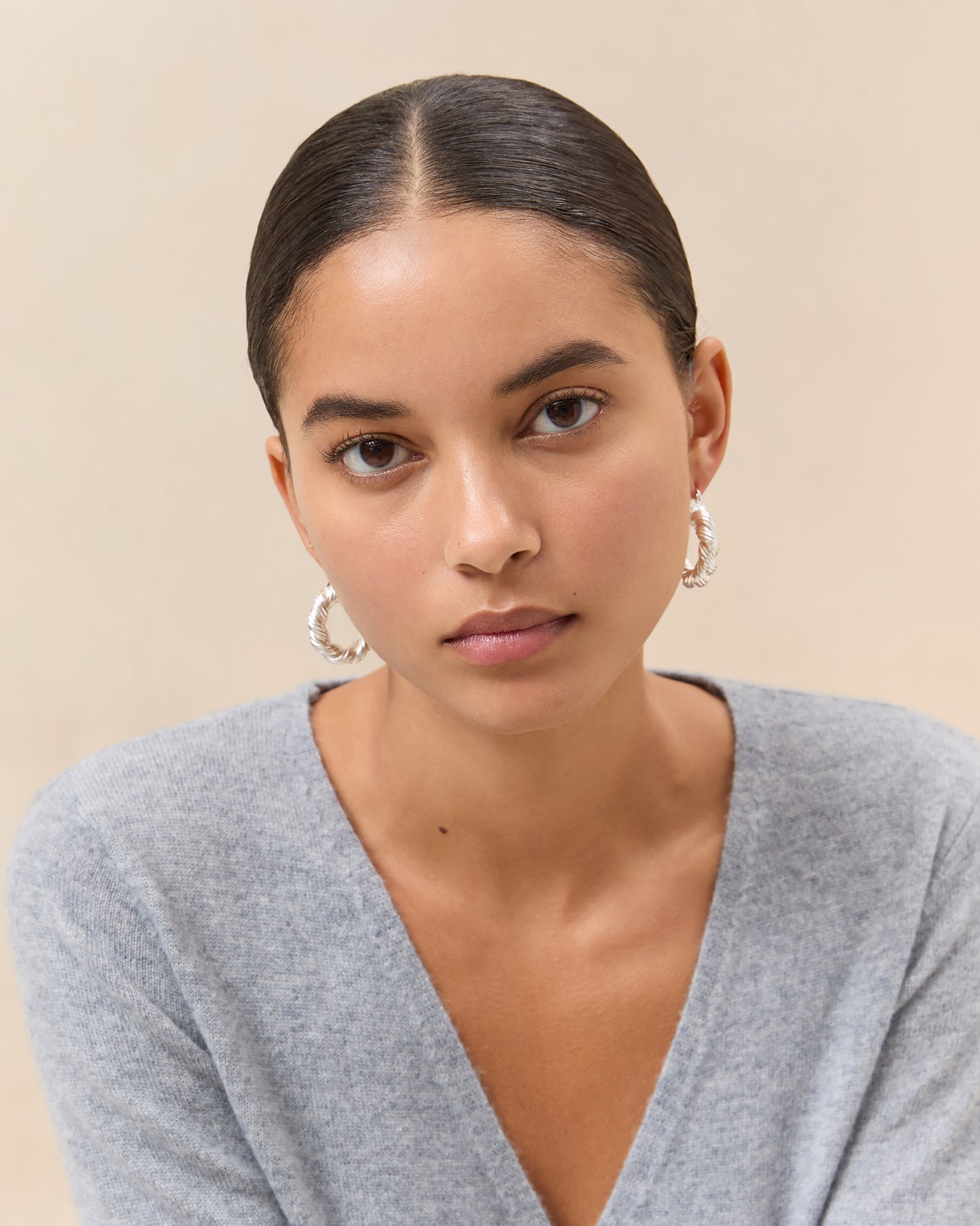 Loeffler Randall Women / Atticus Silver Twisted Hoop Earrings