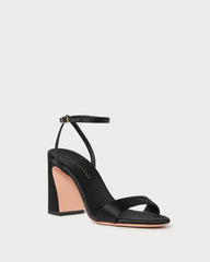Loeffler Randall Women / Malia Black Satin Curved-Heel Sandal