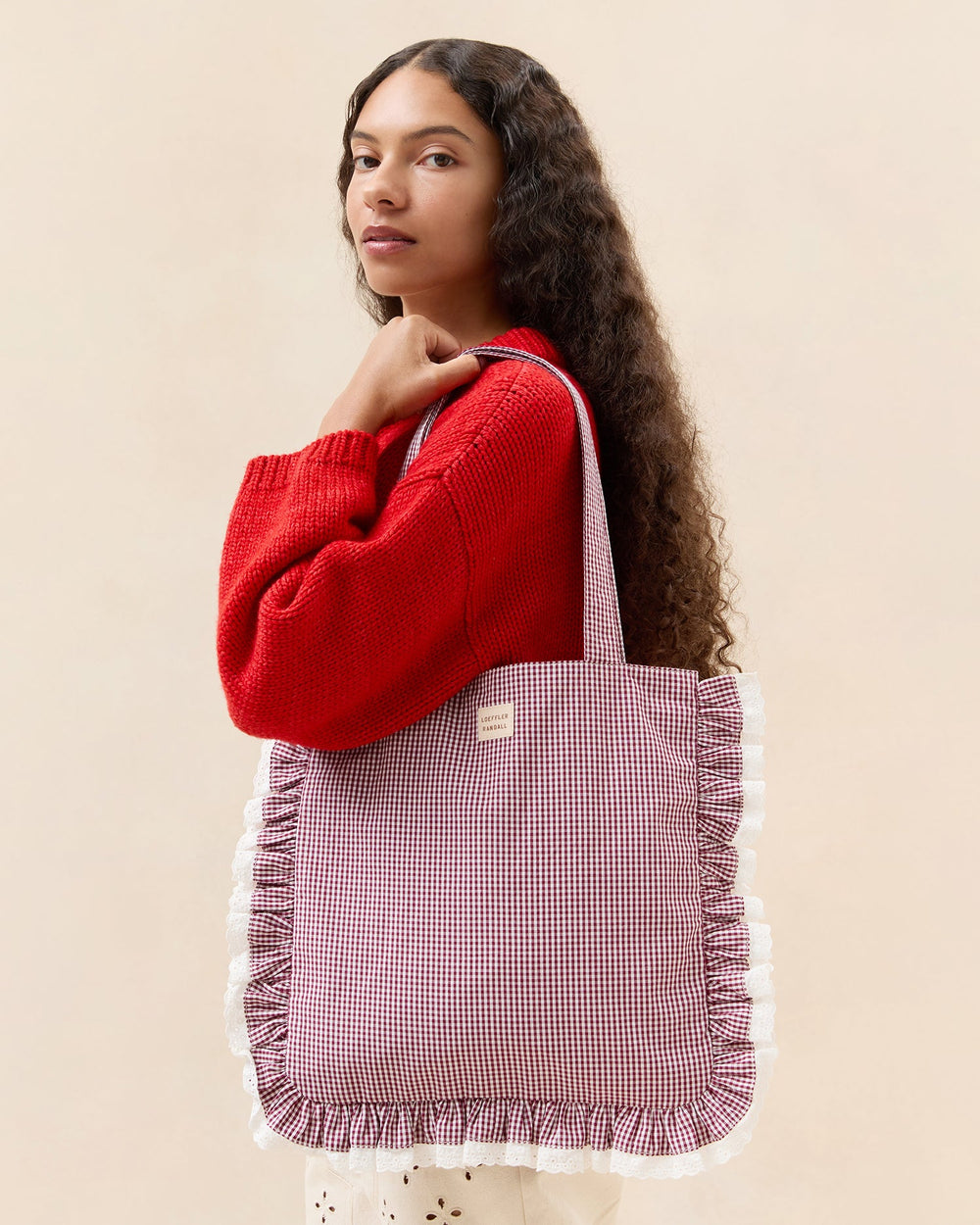 Loeffler Randall Women / Justine Maroon Ruffle Tote