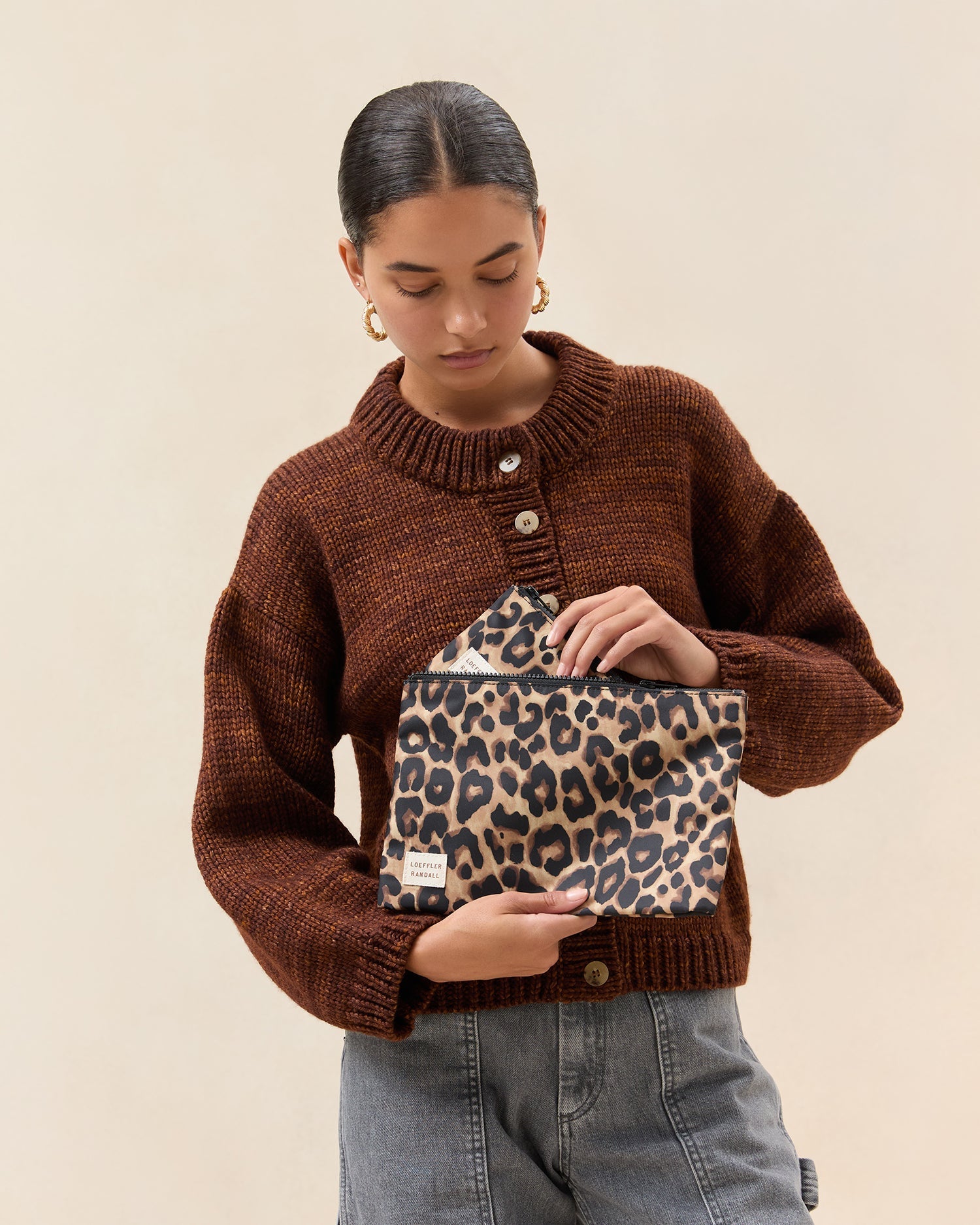 Loeffler Randall Women / Tracy Leopard Pouch Set