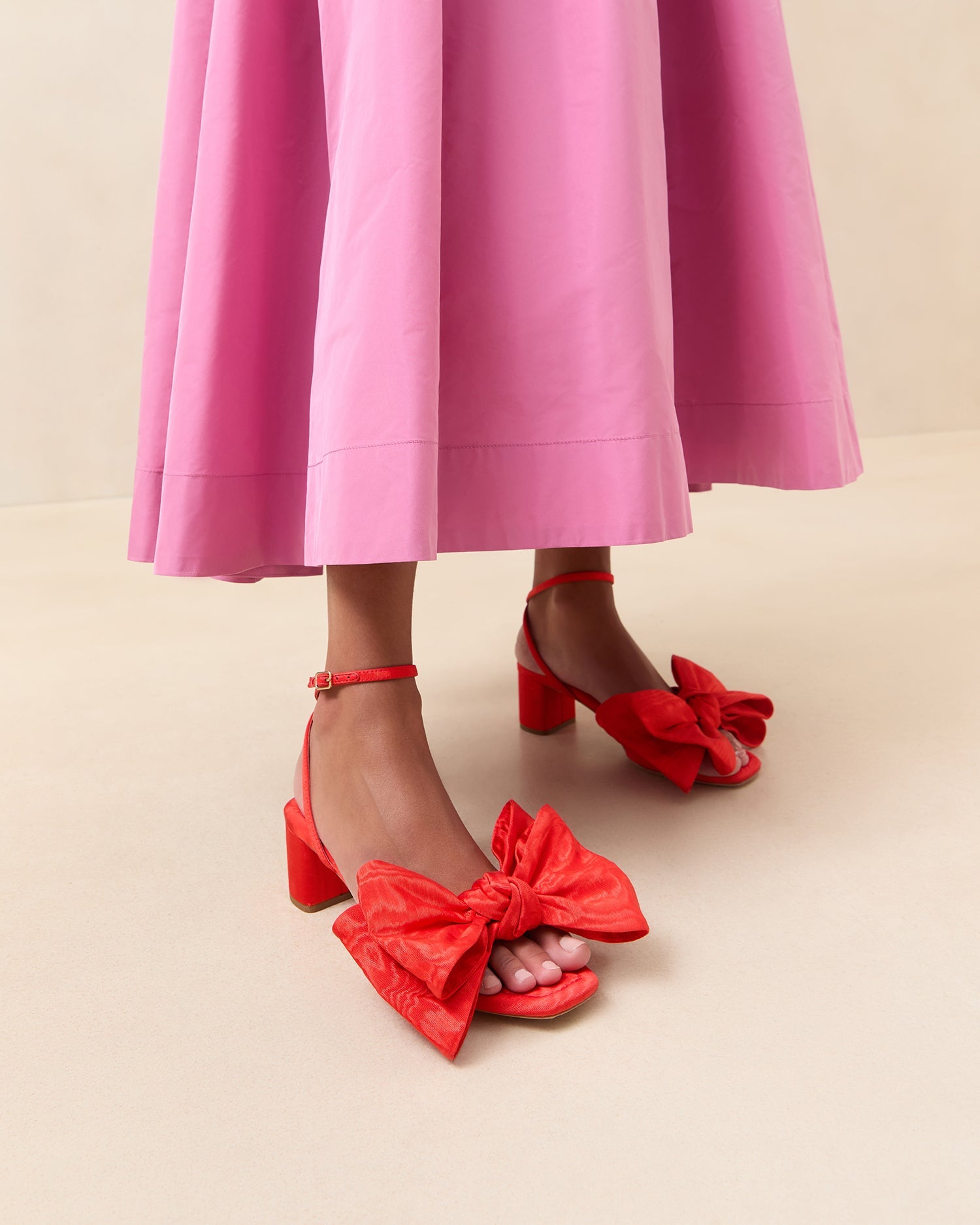 Loeffler Randall Women / Carmen Red Moiré Bow Sandal