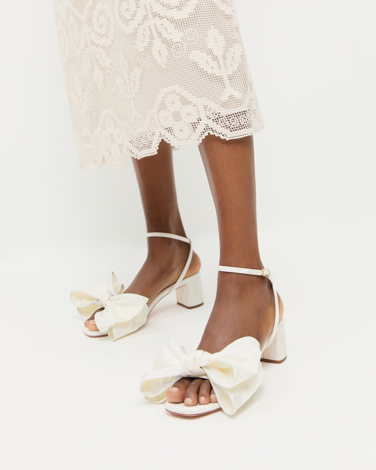 Loeffler Randall Women / Carmen Cream Moiré Bow Sandal