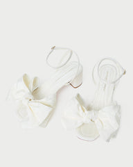 Loeffler Randall Women / Carmen Cream Moiré Bow Sandal