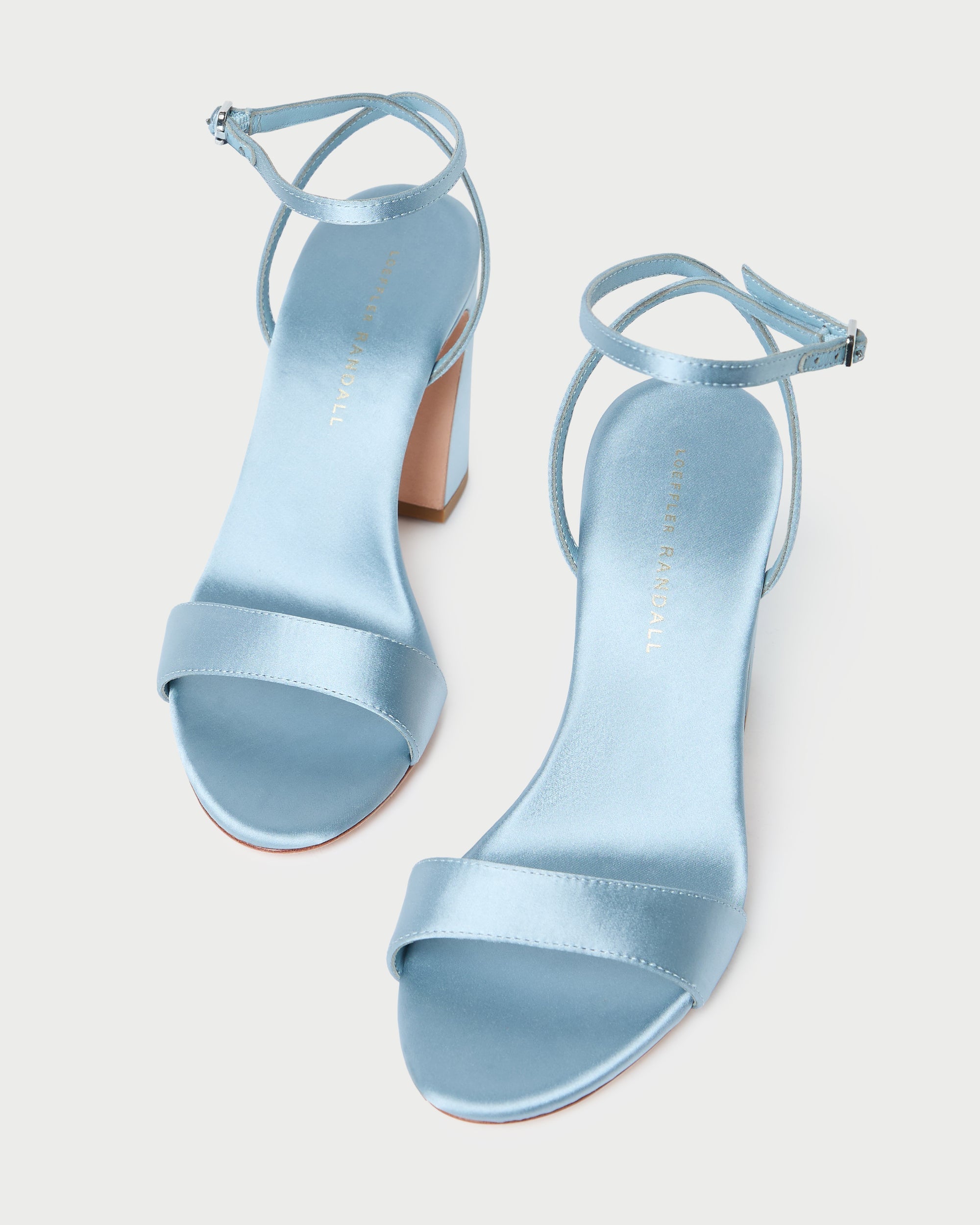 Loeffler Randall Women / Malia Blue Satin Curved-Heel Sandal