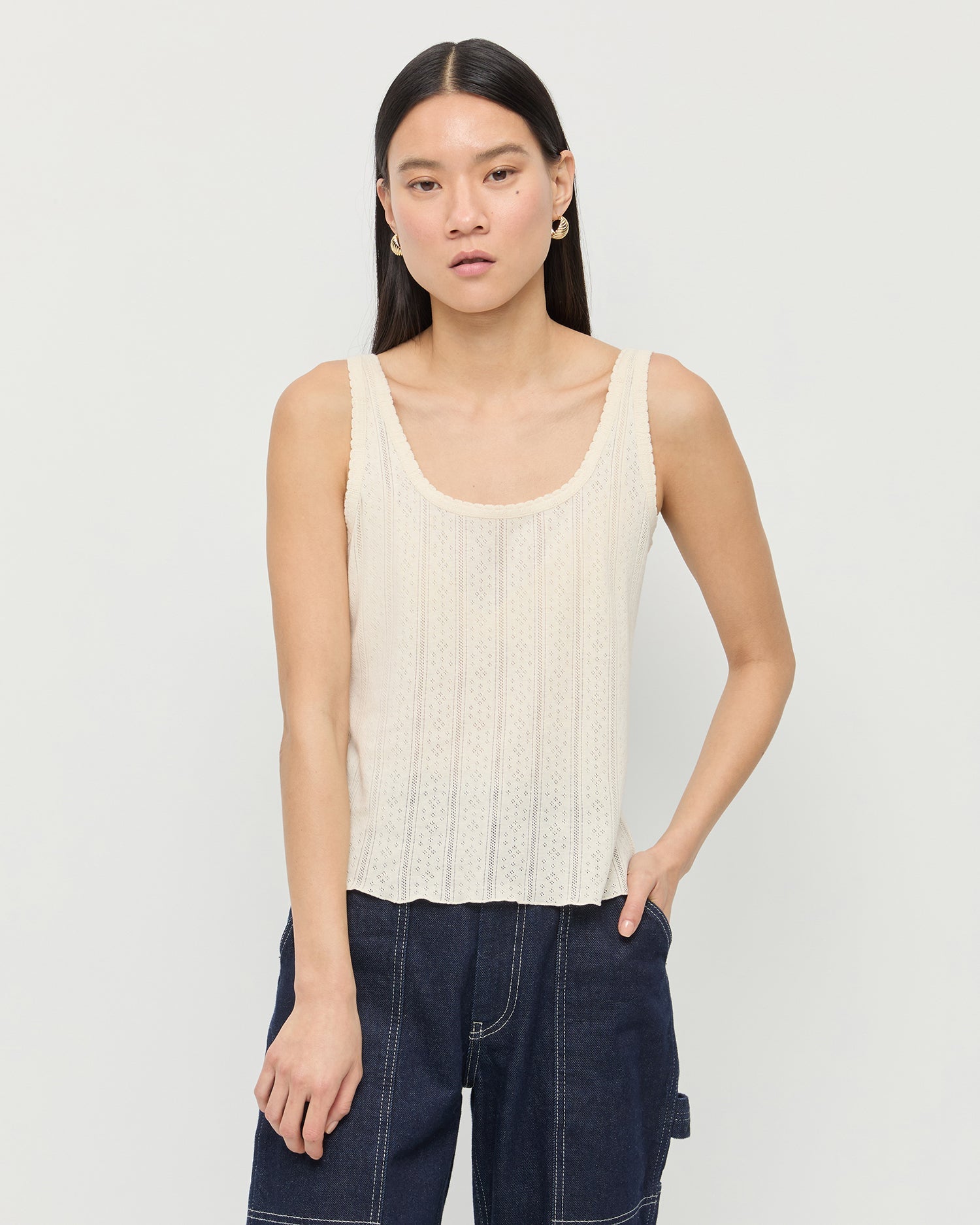 Loeffler Randall Women / Rylee Pointelle Tank Top