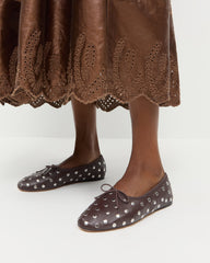Loeffler Randall Women / Landon Espresso/Silver Leather Ballet Flat