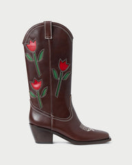 Loeffler Randall Women / Wilder Espresso Leather Tulip Boot