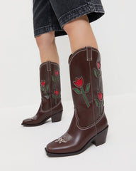 Loeffler Randall Women / Wilder Espresso Leather Tulip Boot