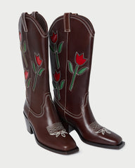 Loeffler Randall Women / Wilder Espresso Leather Tulip Boot