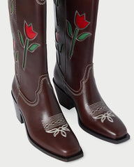 Loeffler Randall Women / Wilder Espresso Leather Tulip Boot