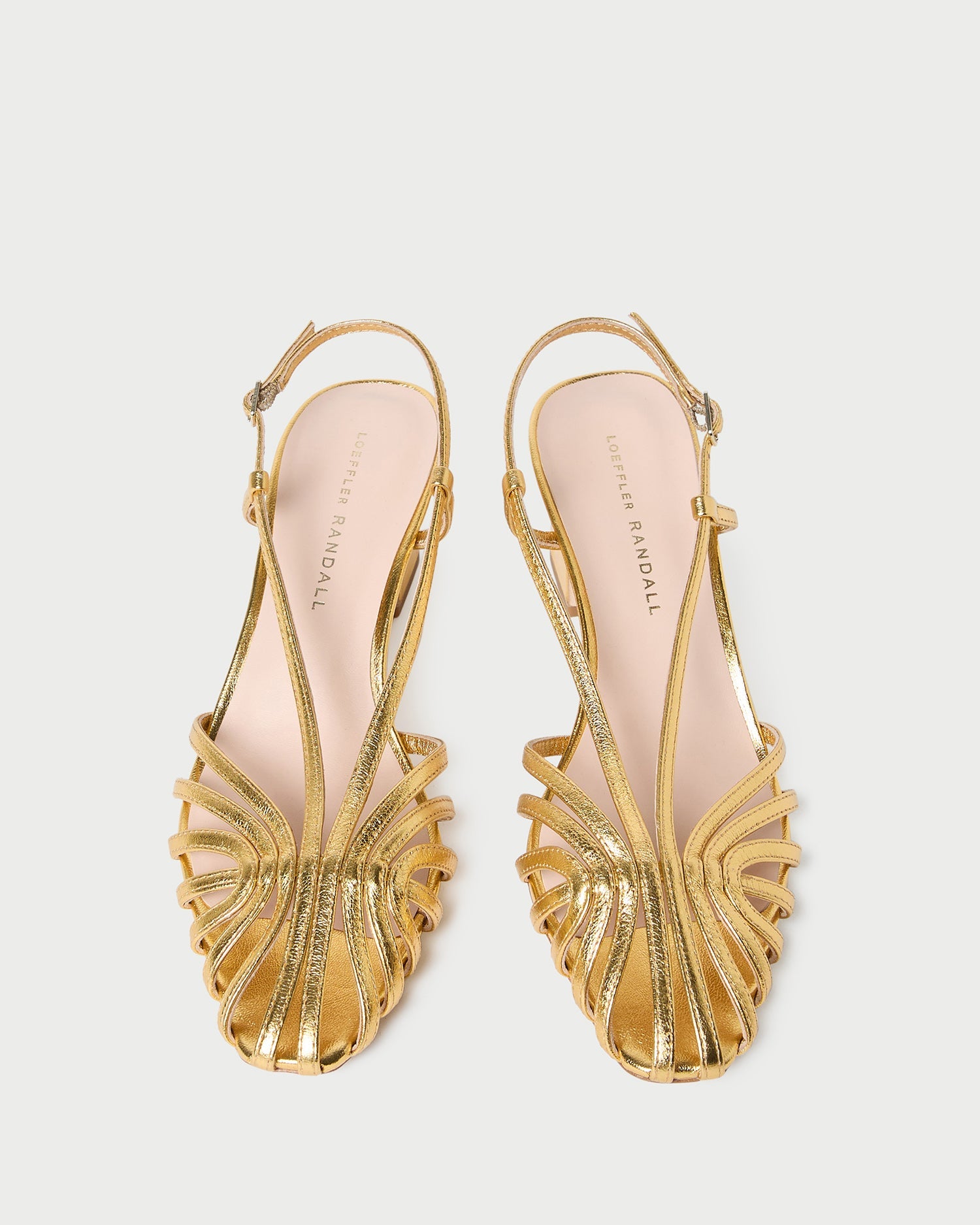 Loeffler Randall Women / Priscilla Gold Lattice Heeled Sandal