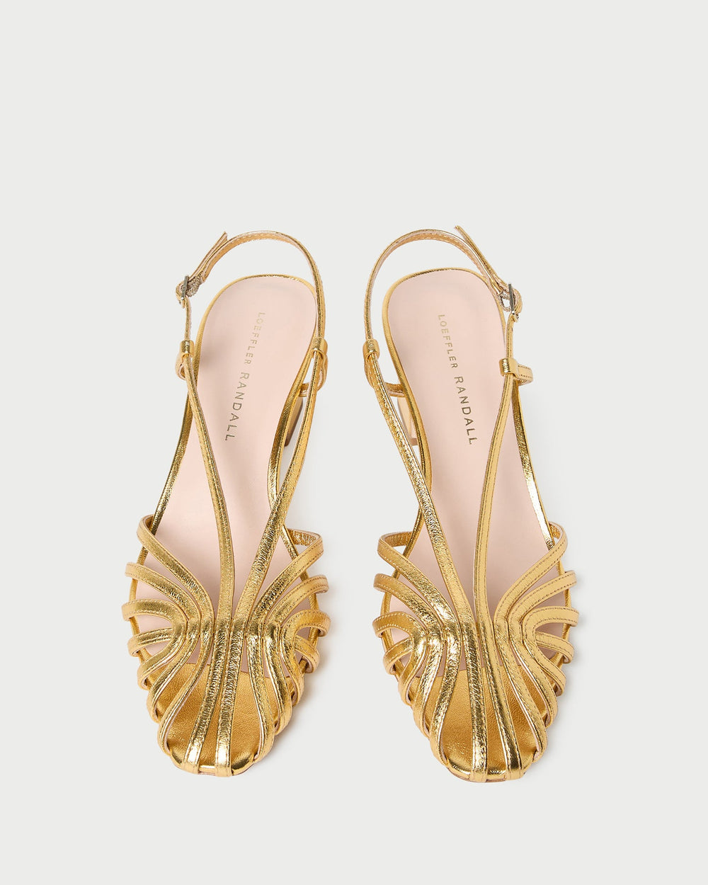 Loeffler Randall Women / Priscilla Gold Lattice Heeled Sandal