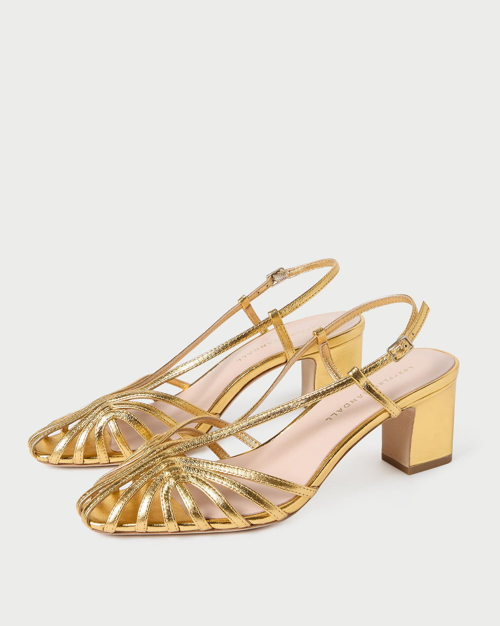Loeffler Randall Women / Priscilla Gold Lattice Heeled Sandal