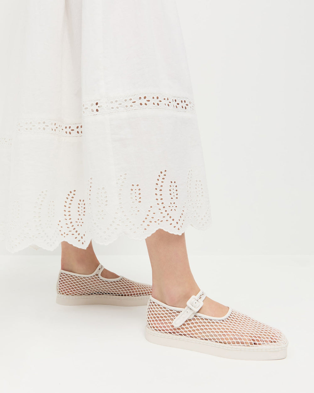 Loeffler Randall Women / Rita White Netted Mary Jane