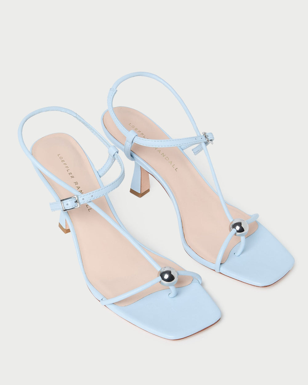 Loeffler Randall Women / Triana Blue Leather Mid-Heel Sandal