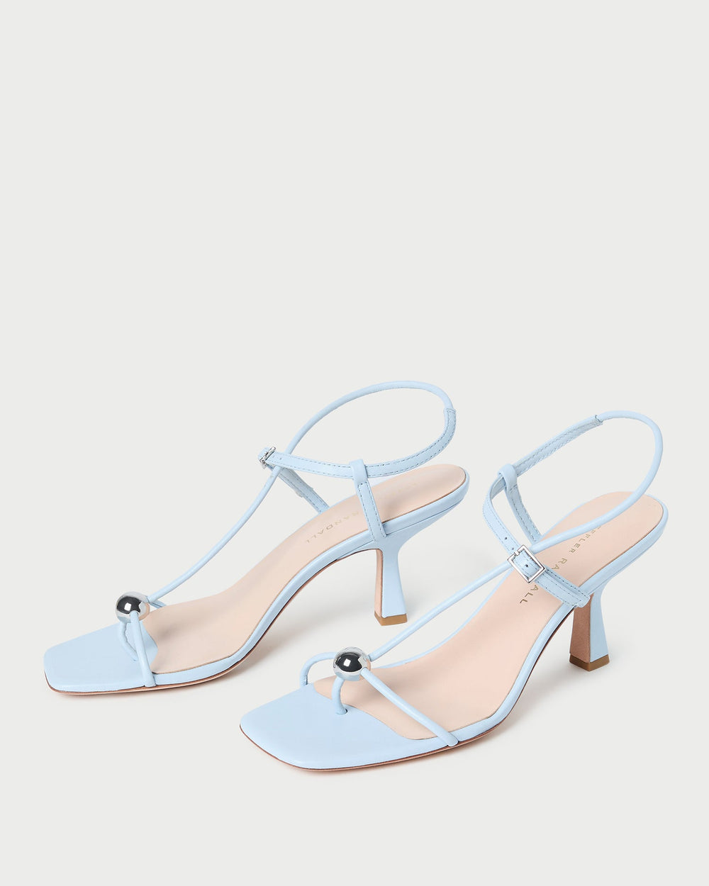 Loeffler Randall Women / Triana Blue Leather Mid-Heel Sandal