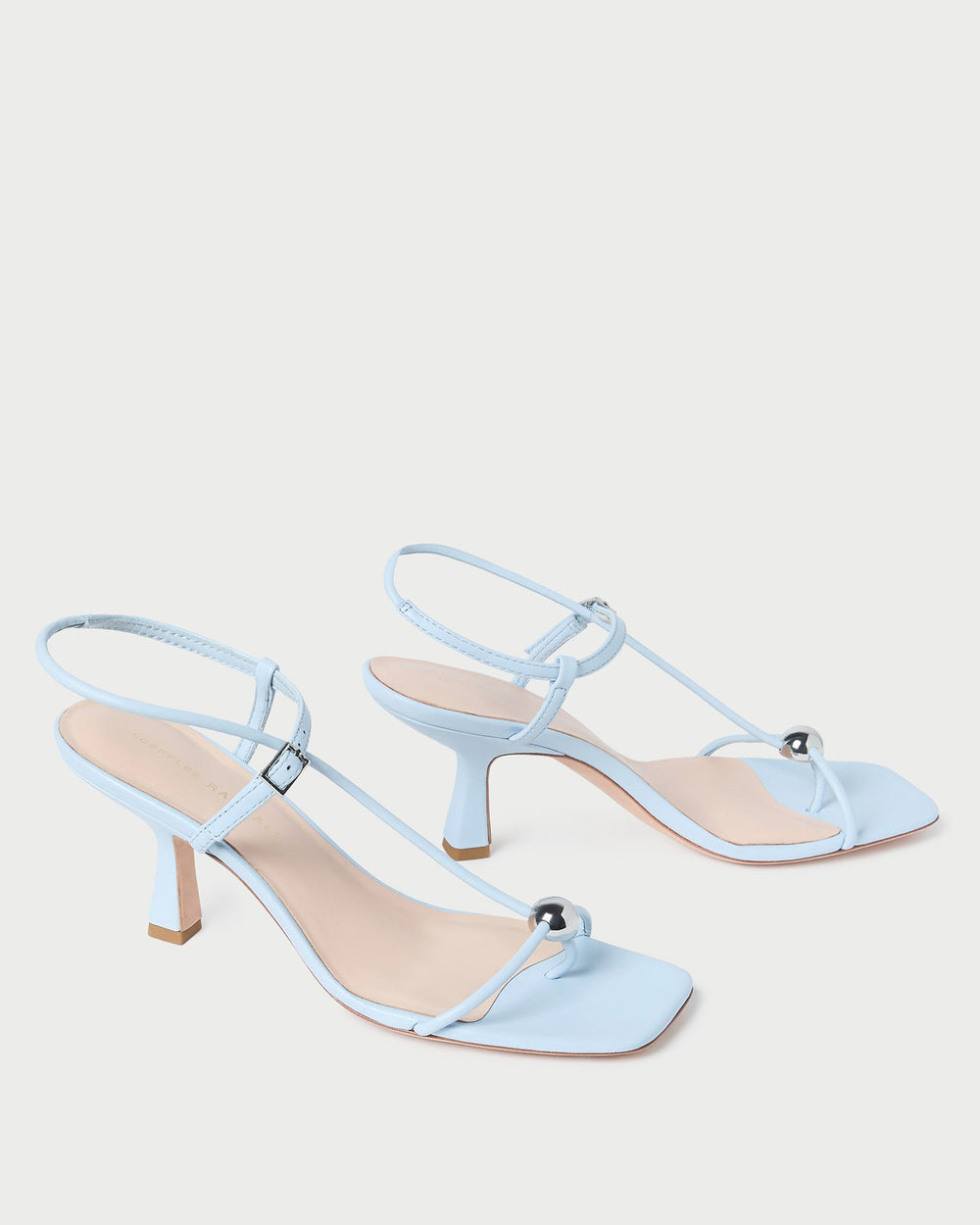 Loeffler Randall Women / Triana Blue Leather Mid-Heel Sandal