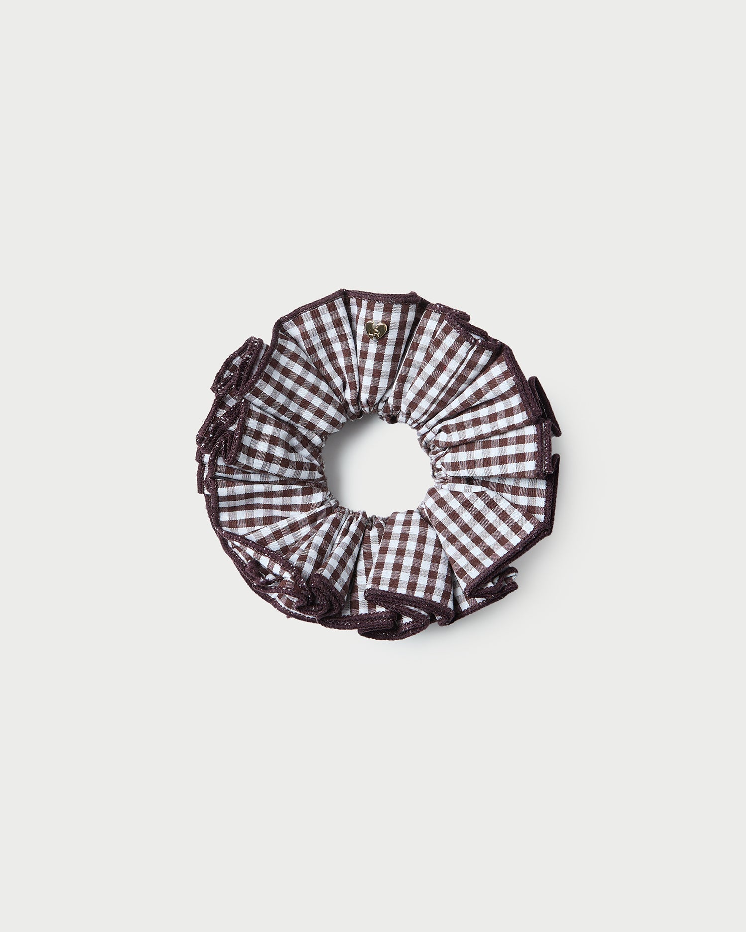 Loeffler Randall Women / Felice Brown Gingham Layered Scrunchie