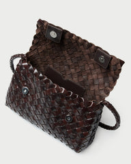 Loeffler Randall Women / Vinnie Chocolate Woven Leather Crossbody