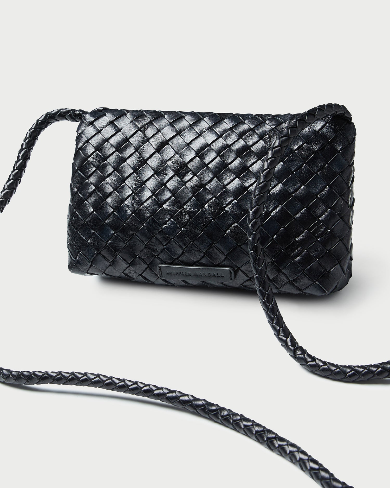Loeffler Randall Women / Vinnie Black Woven Leather Crossbody