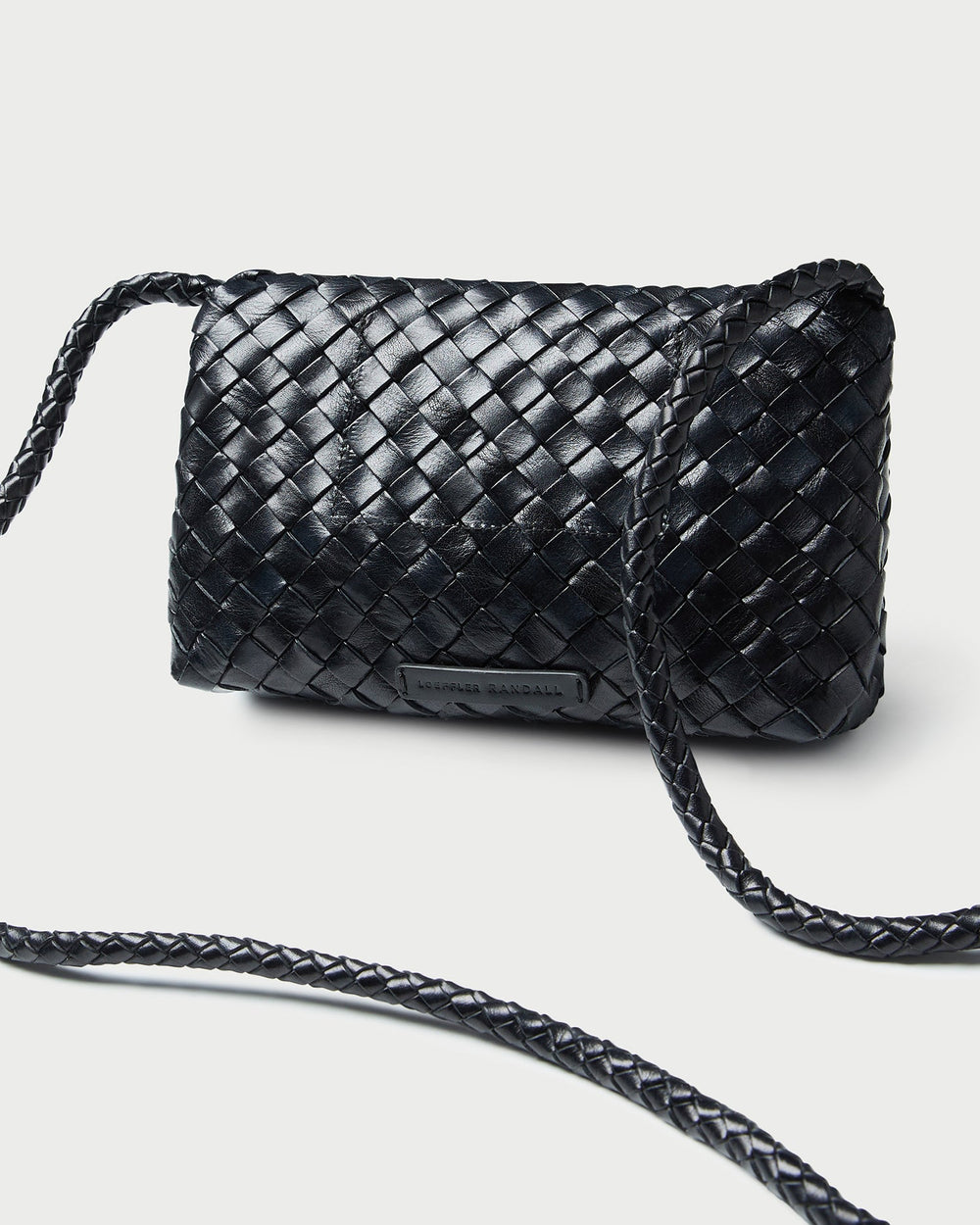 Loeffler Randall Women / Vinnie Black Woven Leather Crossbody