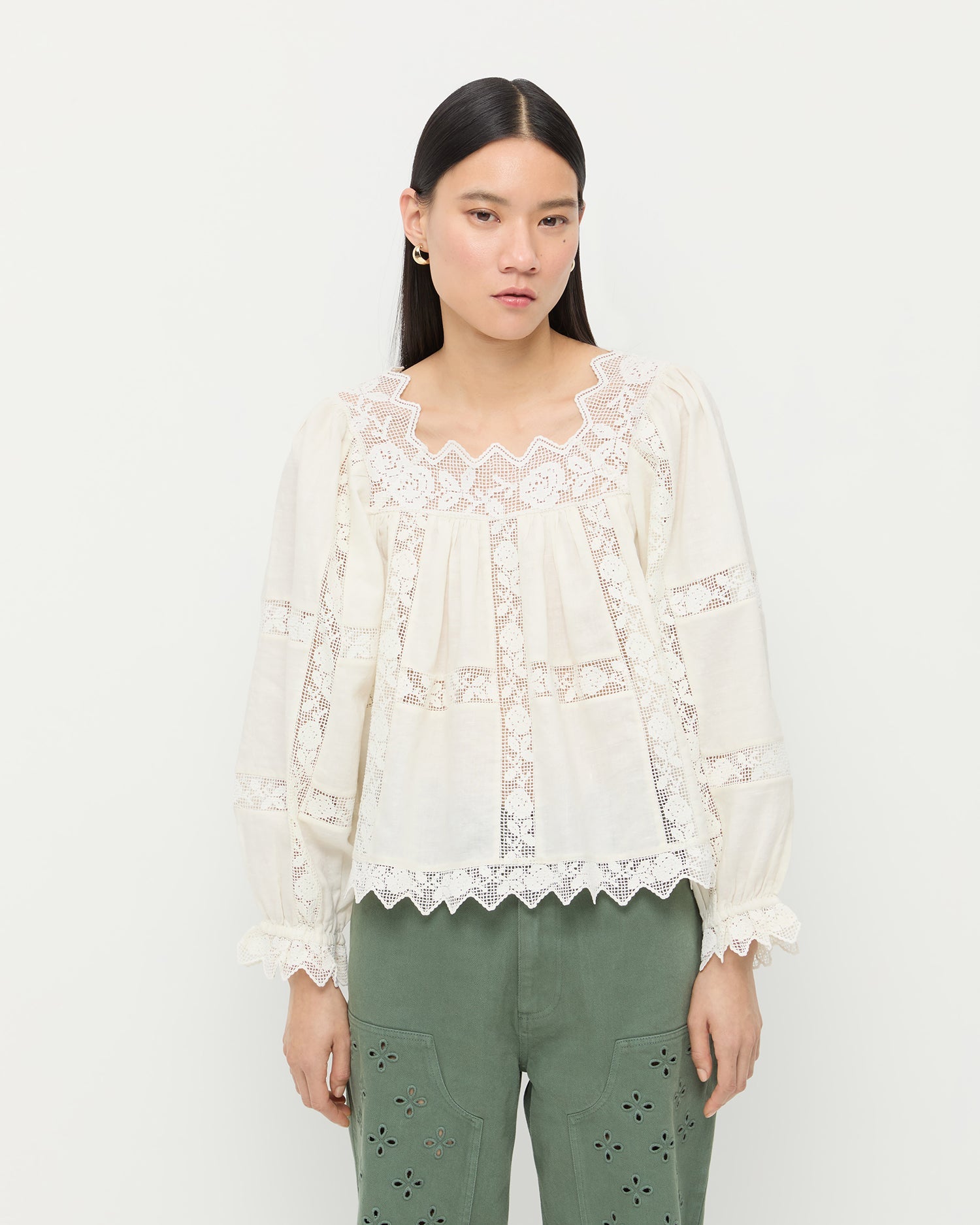 Loeffler Randall Women / Pauline Embroidered Lace Blouse