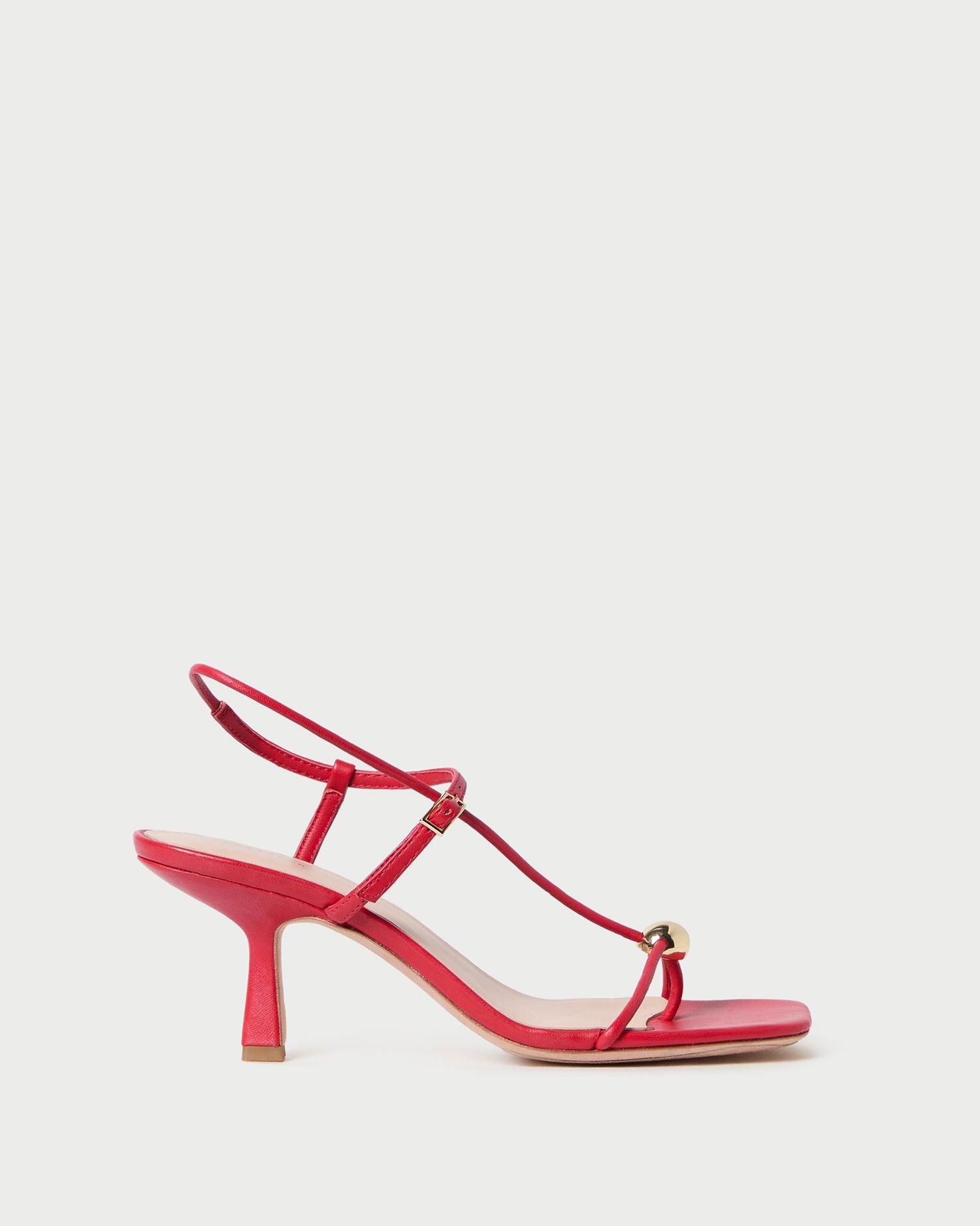 Loeffler Randall Women / Triana Red Leather Mid-Heel Sandal