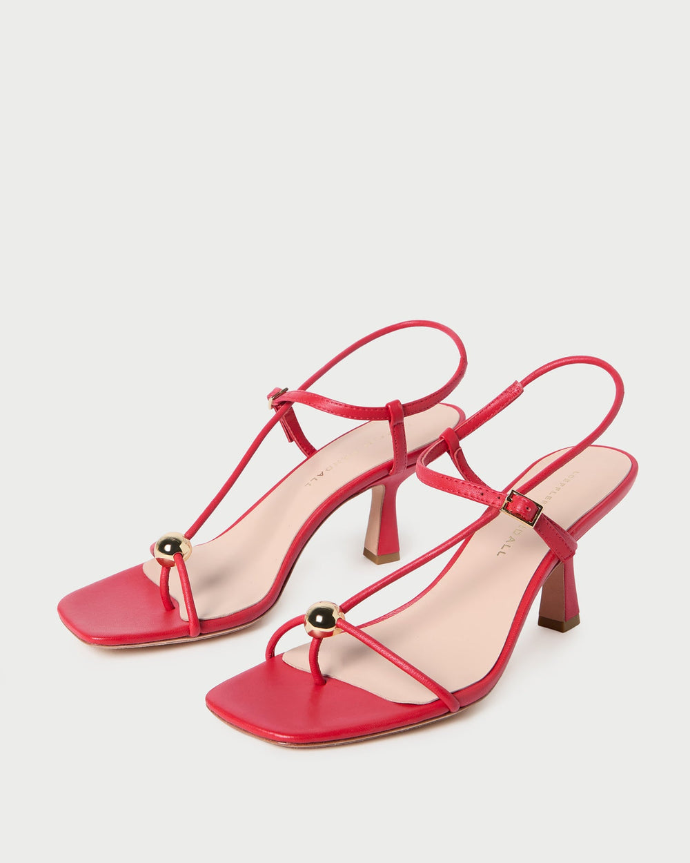 Loeffler Randall Women / Triana Red Leather Mid-Heel Sandal