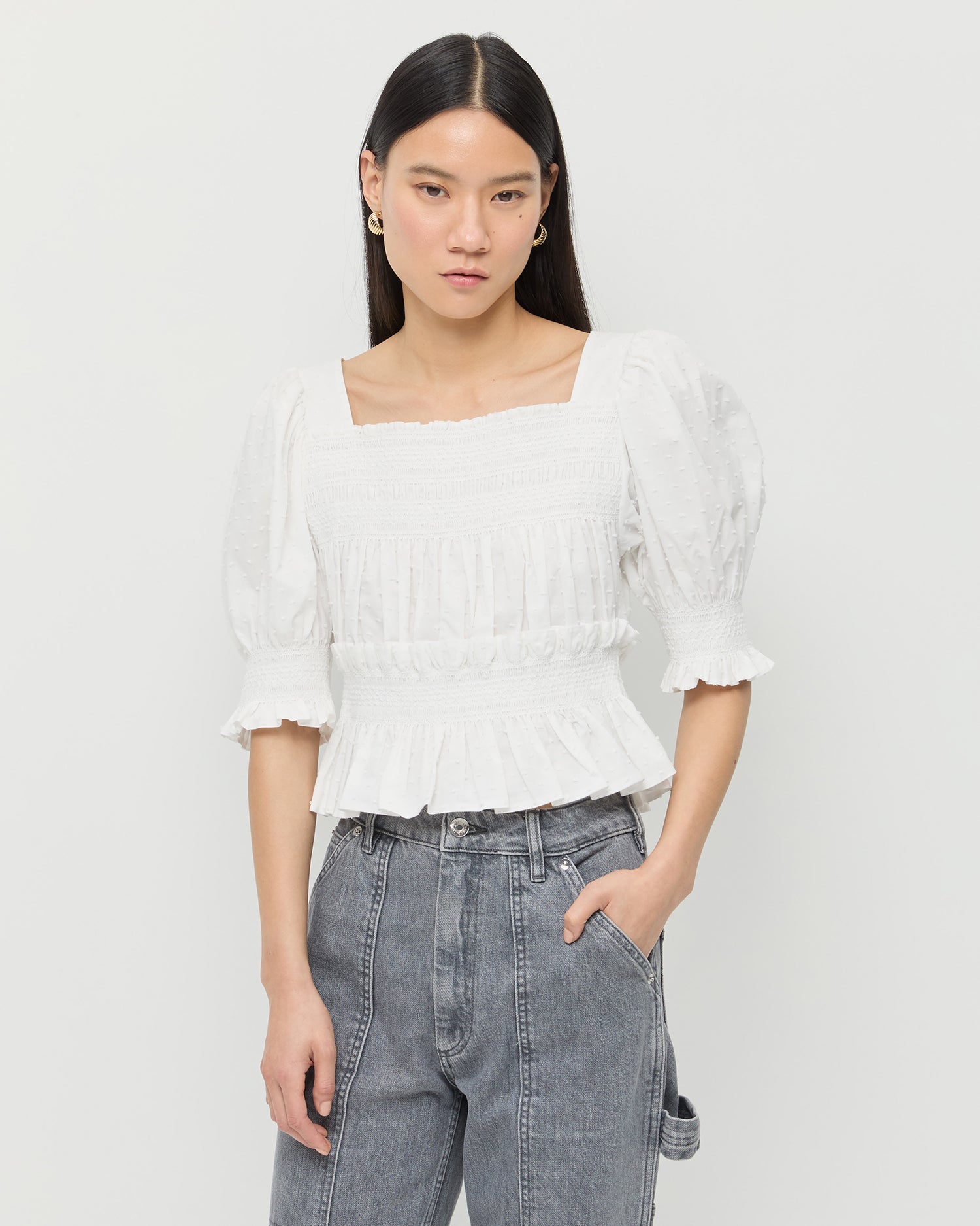 Loeffler Randall Women / Nicola Smocked Blouse