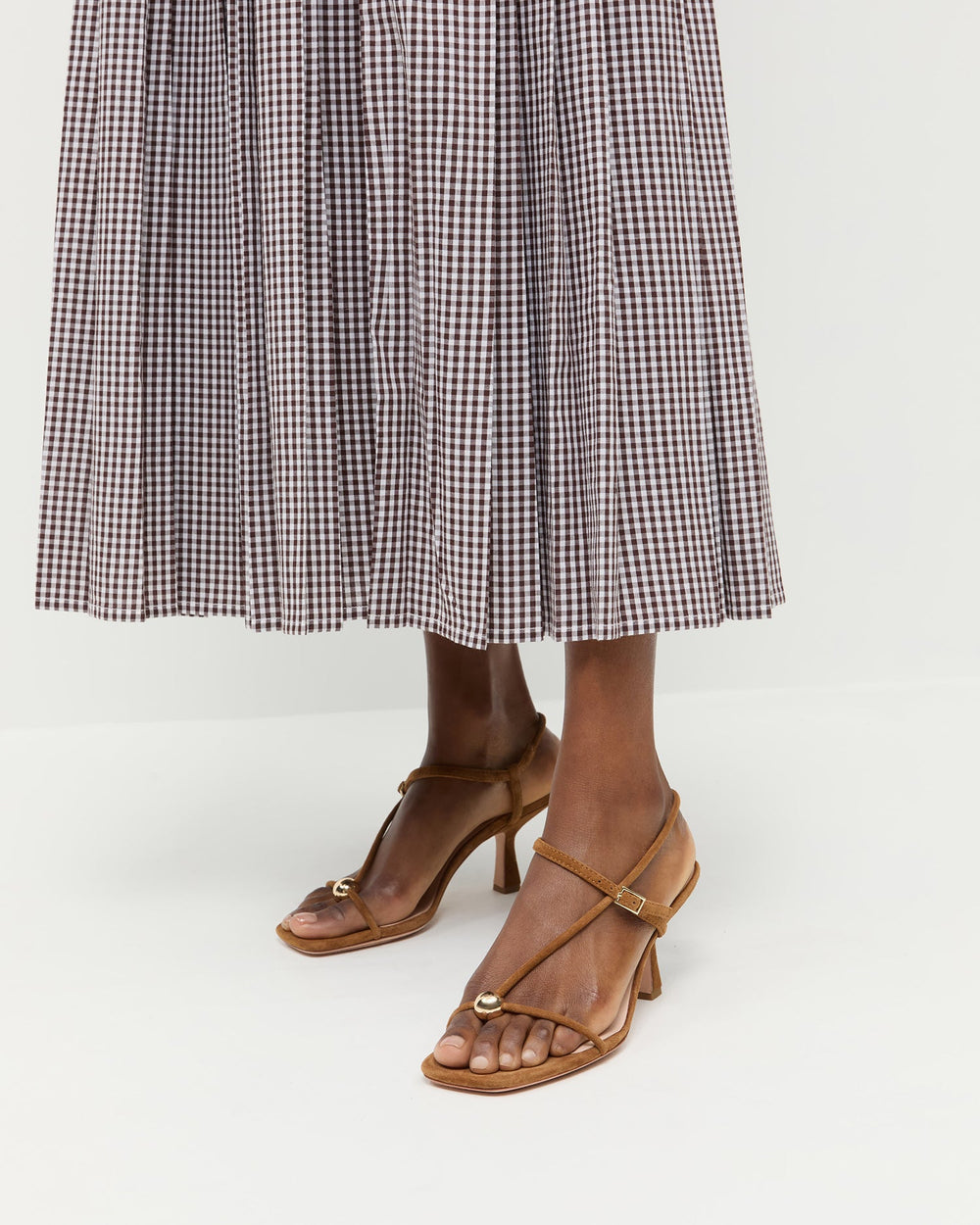 Loeffler Randall Women / Triana Cacao Suede Mid-Heel Sandal