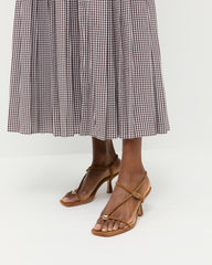 Loeffler Randall Women / Triana Cacao Suede Mid-Heel Sandal