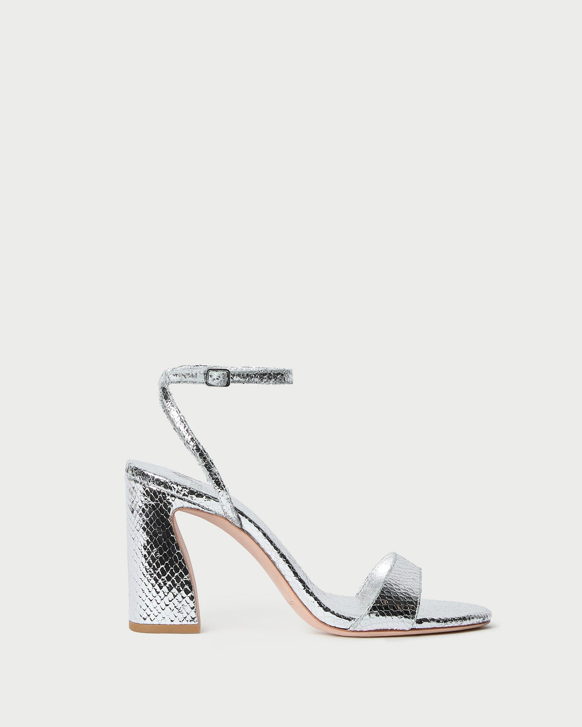 Loeffler Randall Women / Malia Silver Snake Embossed Sandal