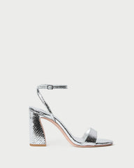 Loeffler Randall Women / Malia Silver Snake Embossed Sandal