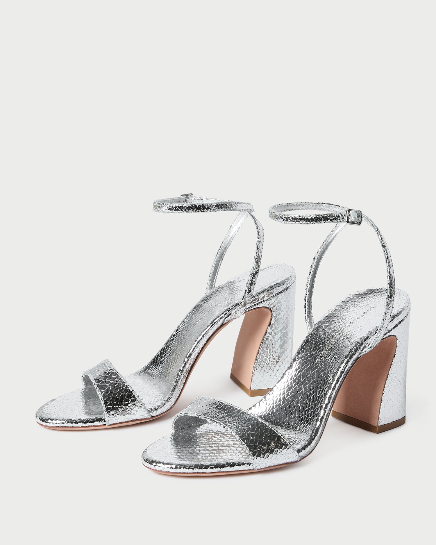 Loeffler Randall Women / Malia Silver Snake Embossed Sandal