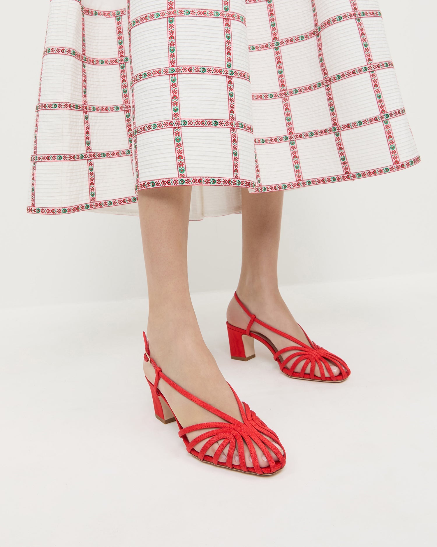 Loeffler Randall Women / Priscilla Red Moiré Heeled Sandal