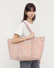 Loeffler Randall Women / Dina Brown Gingham Travel Tote