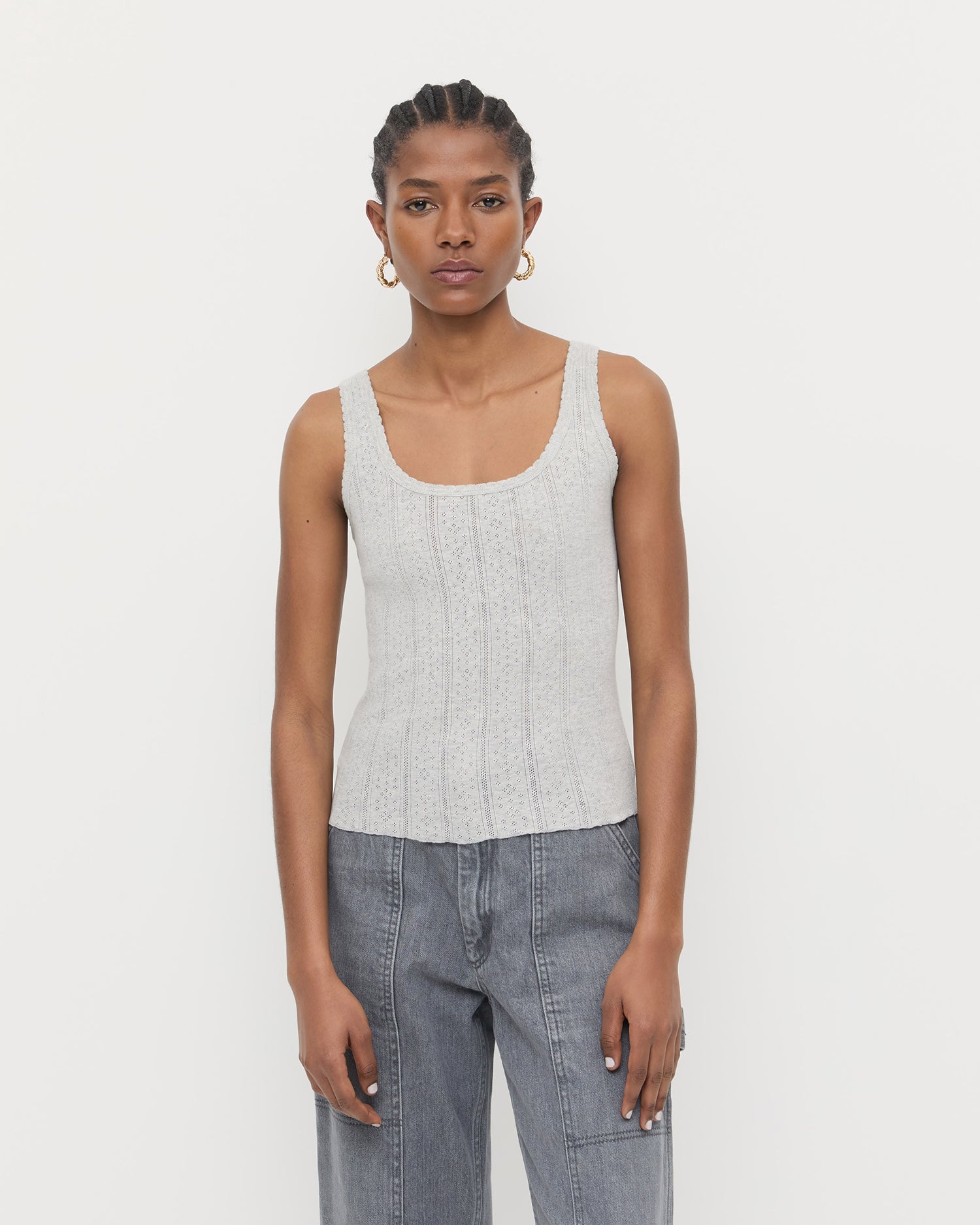 Loeffler Randall Women / Rylee Pointelle Tank Top