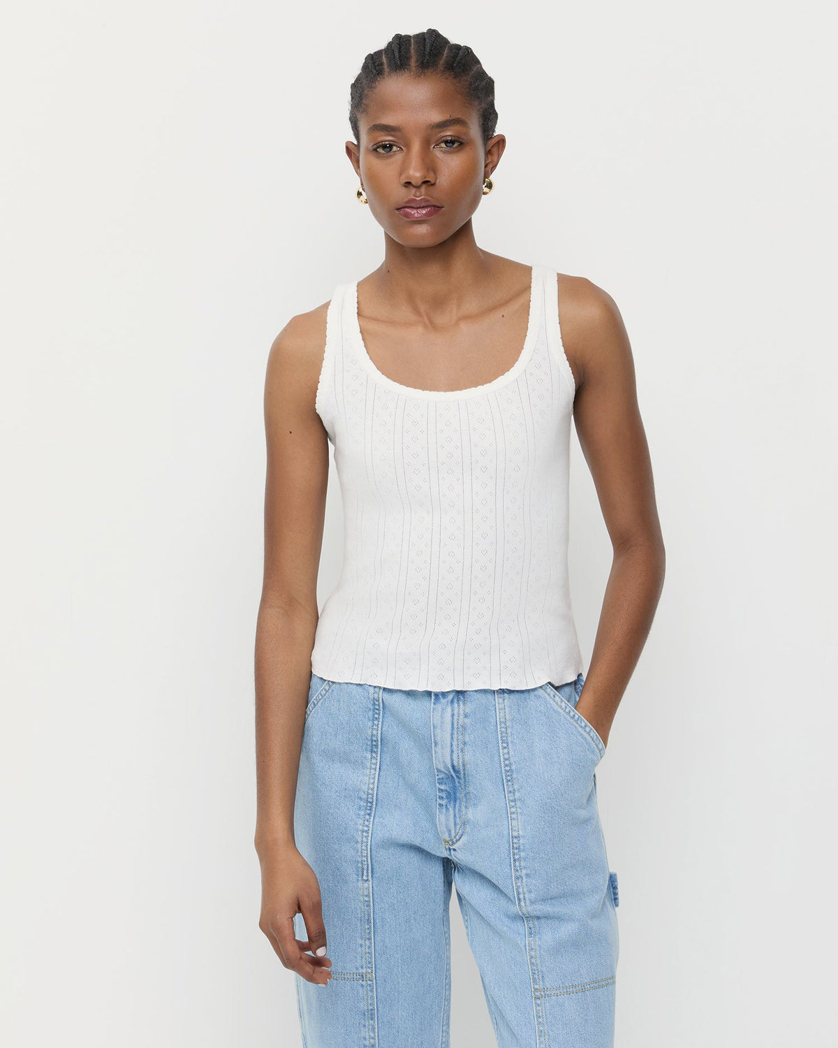 Loeffler Randall Women / Rylee Pointelle Tank Top