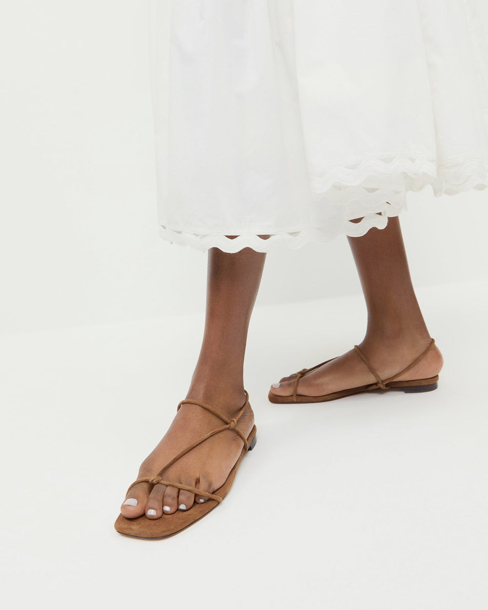 Loeffler Randall Women / Eleanor Cacao Suede Strappy Sandal