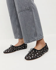 Loeffler Randall Women / Landon Black/Silver Mesh Ballet Flat