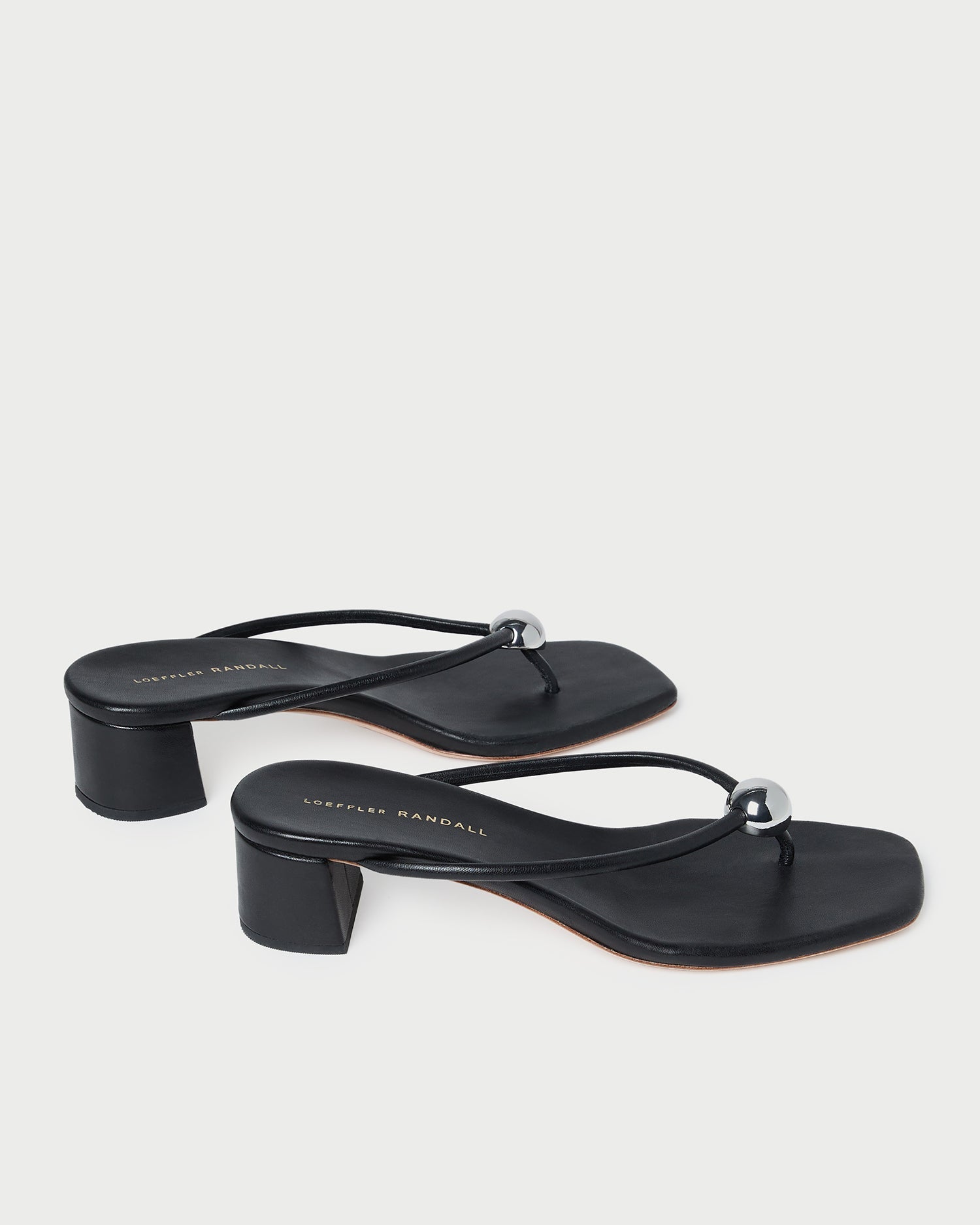 Loeffler Randall Women / Odessa Black Leather Heeled Sandal